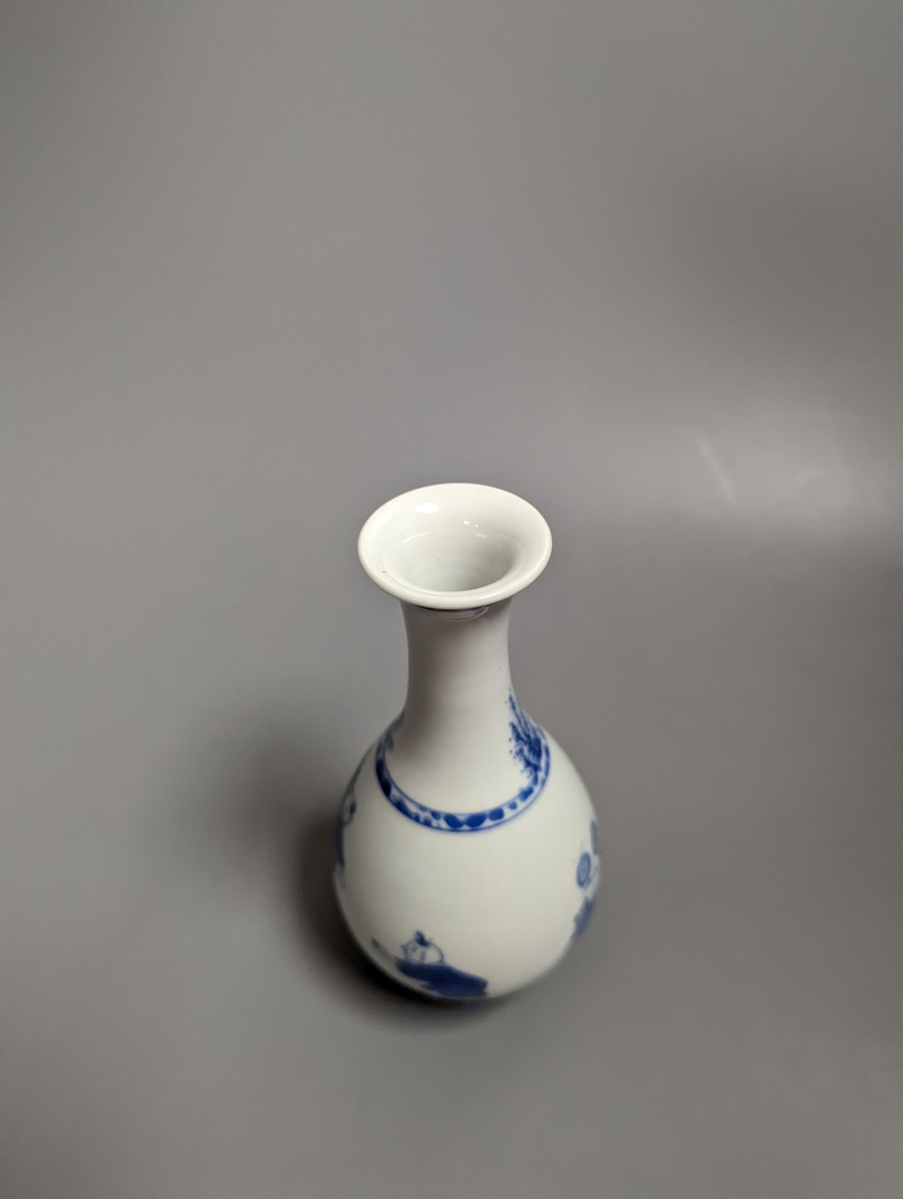 A Chinese 'Boys' blue and white vase, 16cms high